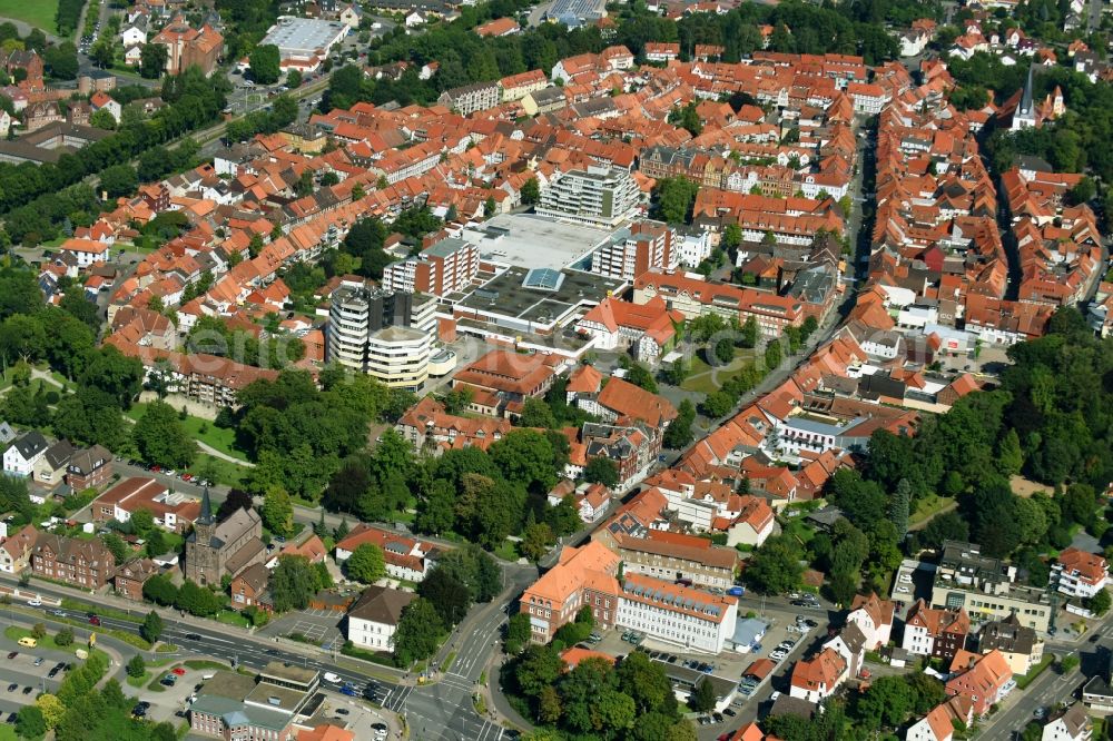 Aerial image Northeim - Old Town area and city center in Northeim in the state Lower Saxony, Germany