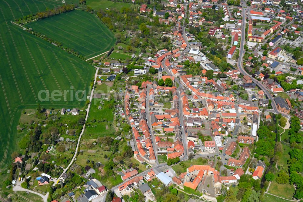 Oebisfelde from above - Old Town area and city center in Oebisfelde in the state Saxony-Anhalt, Germany