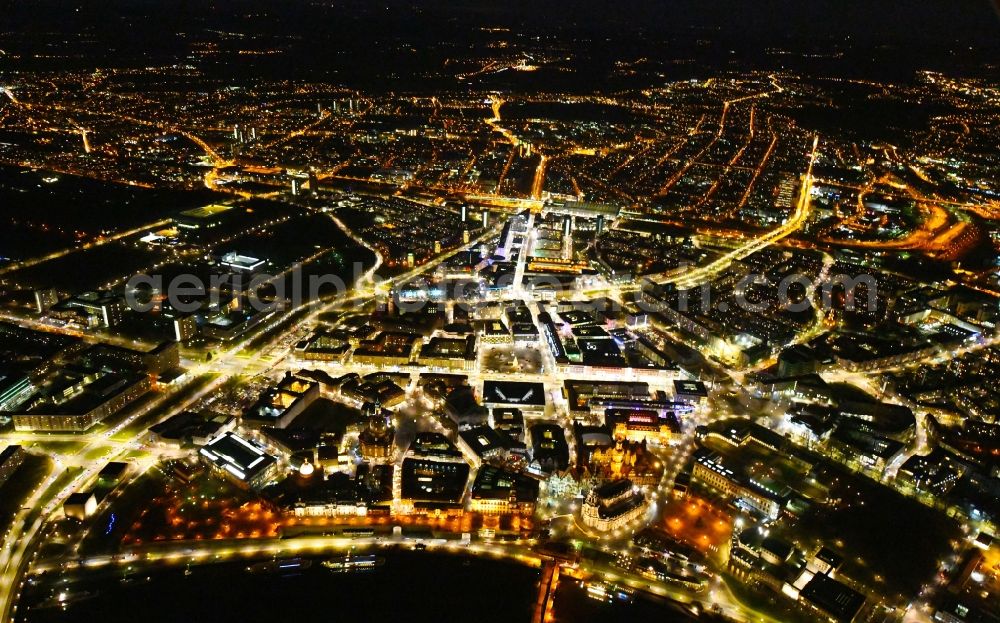 Dresden from the bird's eye view: Old Town area and city center in the district Altstadt in Dresden in the state Saxony, Germany