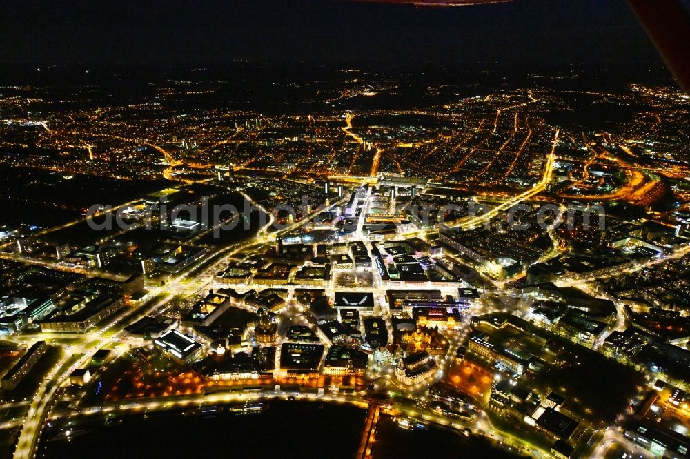 Aerial photograph Dresden - Old Town area and city center in the district Altstadt in Dresden in the state Saxony, Germany