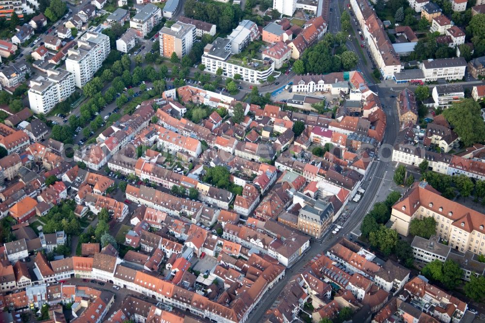 Aerial photograph Karlsruhe - Old Town area and city center in the district Durlach in Karlsruhe in the state Baden-Wuerttemberg