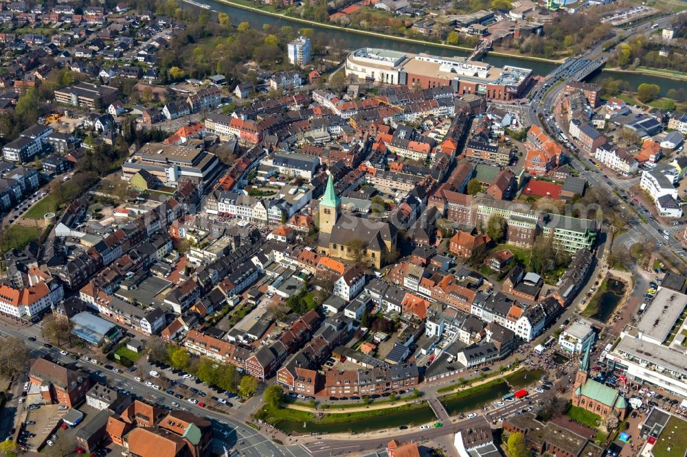 Aerial image Dorsten - Old Town area and city center in the district Hardt in Dorsten in the state North Rhine-Westphalia, Germany