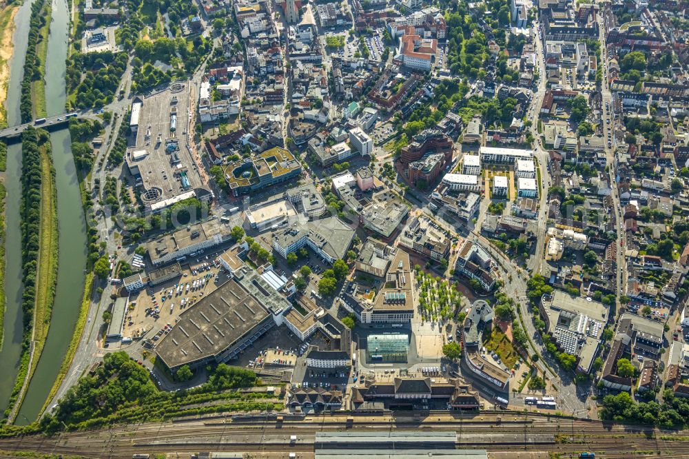 Hamm from above - Old Town area and city center in the district of Heessen in Hamm at Ruhrgebiet in the state North Rhine-Westphalia, Germany