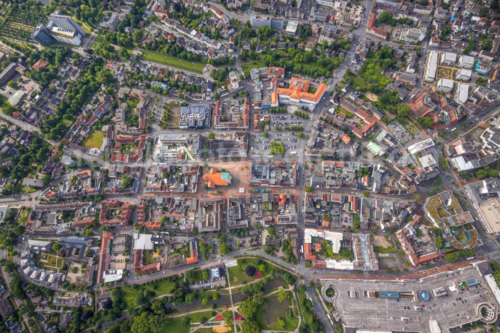 Aerial image Hamm - Old Town area and city center in the district of Heessen in Hamm at Ruhrgebiet in the state North Rhine-Westphalia, Germany