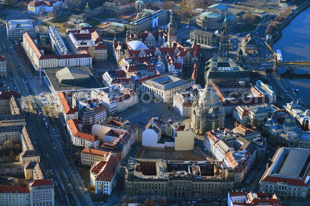 Aerial image Dresden - Old Town area and city center in the district Zentrum in Dresden in the state Saxony, Germany