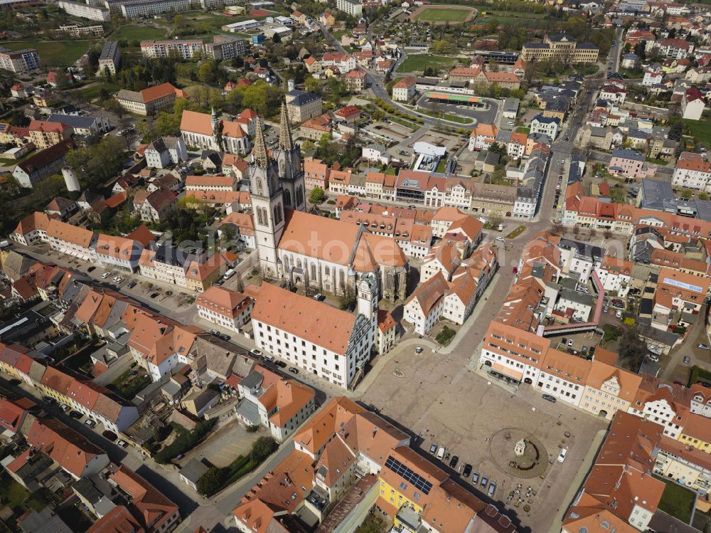 Aerial photograph Oschatz - Old Town area and city center in Oschatz in the state Saxony, Germany