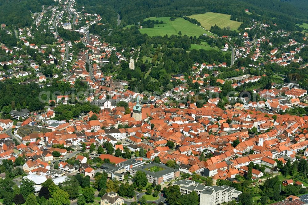 Aerial photograph Osterode am Harz - Old Town area and city center in Osterode am Harz in the state Lower Saxony, Germany