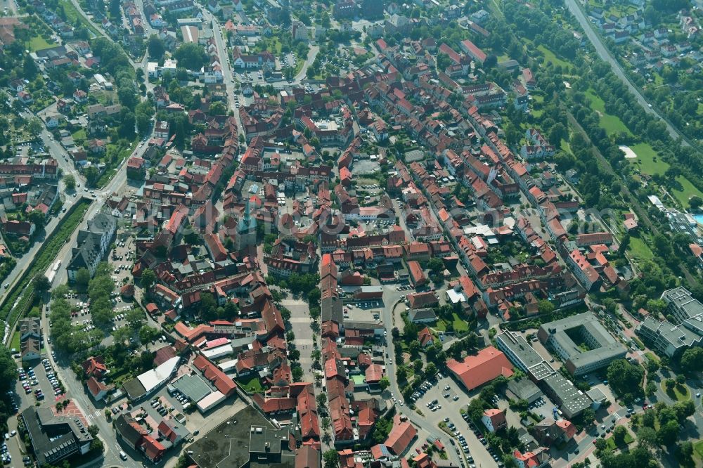 Aerial photograph Osterode am Harz - Old Town area and city center in Osterode am Harz in the state Lower Saxony, Germany