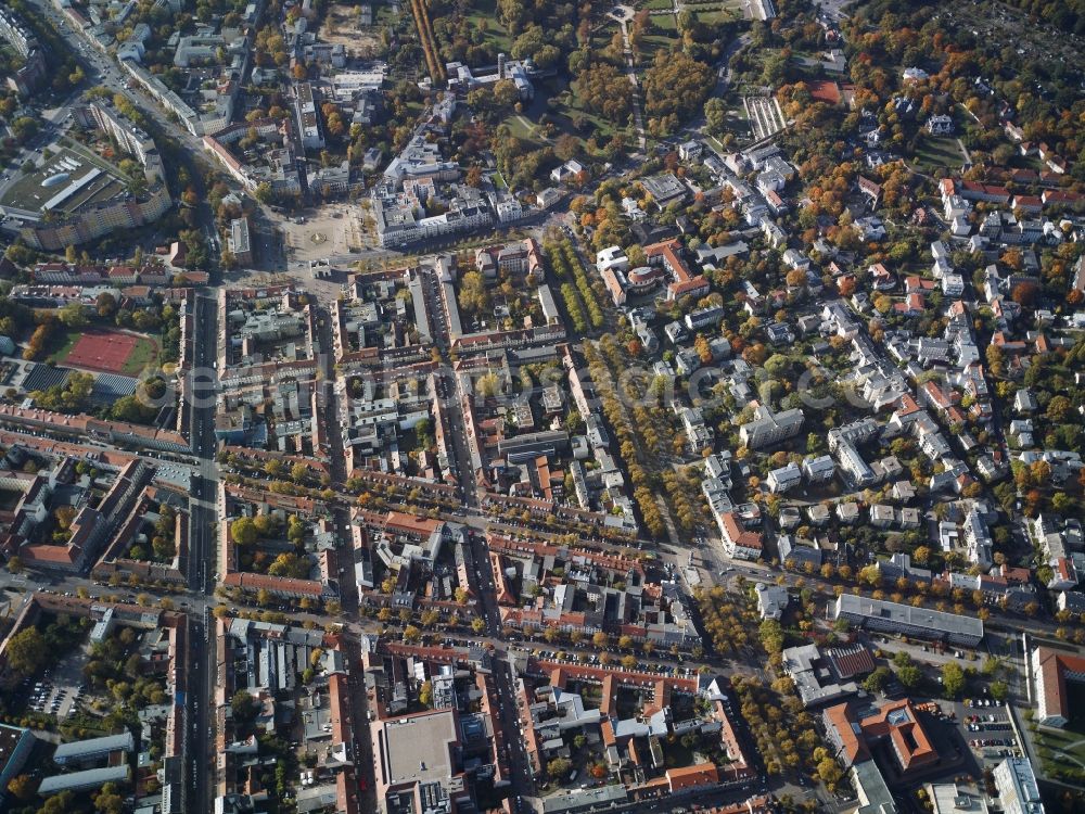 Aerial photograph Potsdam - Old Town area and city center in Potsdam in the state Brandenburg