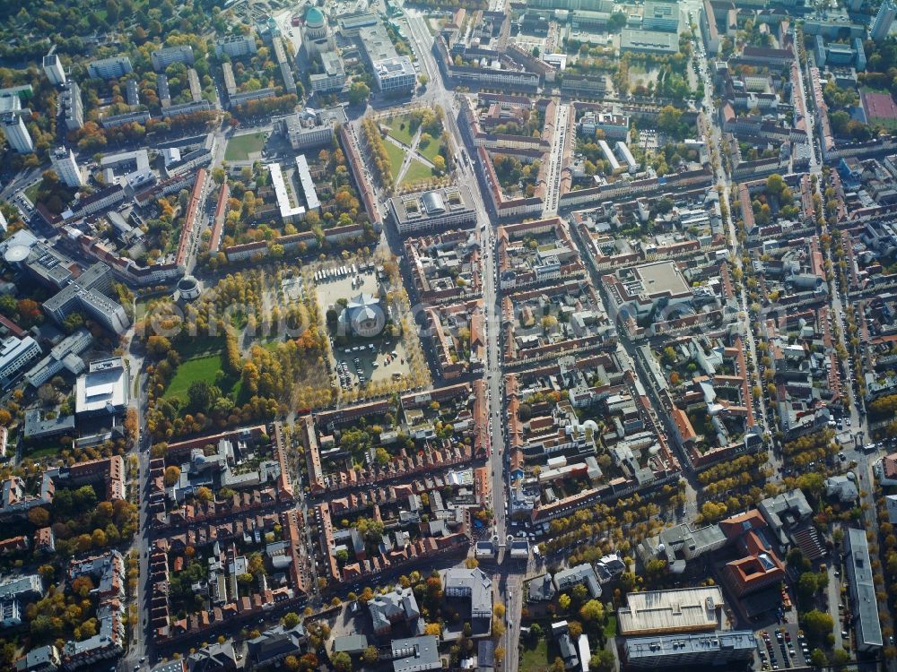 Potsdam from above - Old Town area and city center in Potsdam in the state Brandenburg