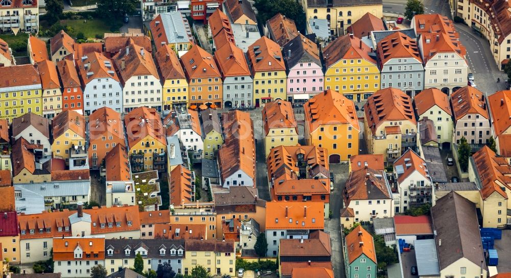 Regensburg from the bird's eye view: Old Town area and city center in Regensburg in the state Bavaria