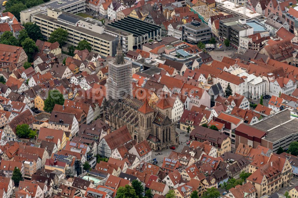 Aerial image Reutlingen - Old Town area and city center in Reutlingen in the state Baden-Wurttemberg, Germany