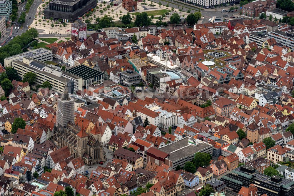 Aerial photograph Reutlingen - Old Town area and city center in Reutlingen in the state Baden-Wurttemberg, Germany