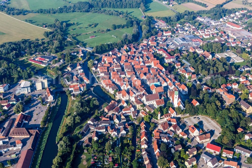 Riedlingen from the bird's eye view: Old Town area and city center in Riedlingen in the state Baden-Wuerttemberg, Germany