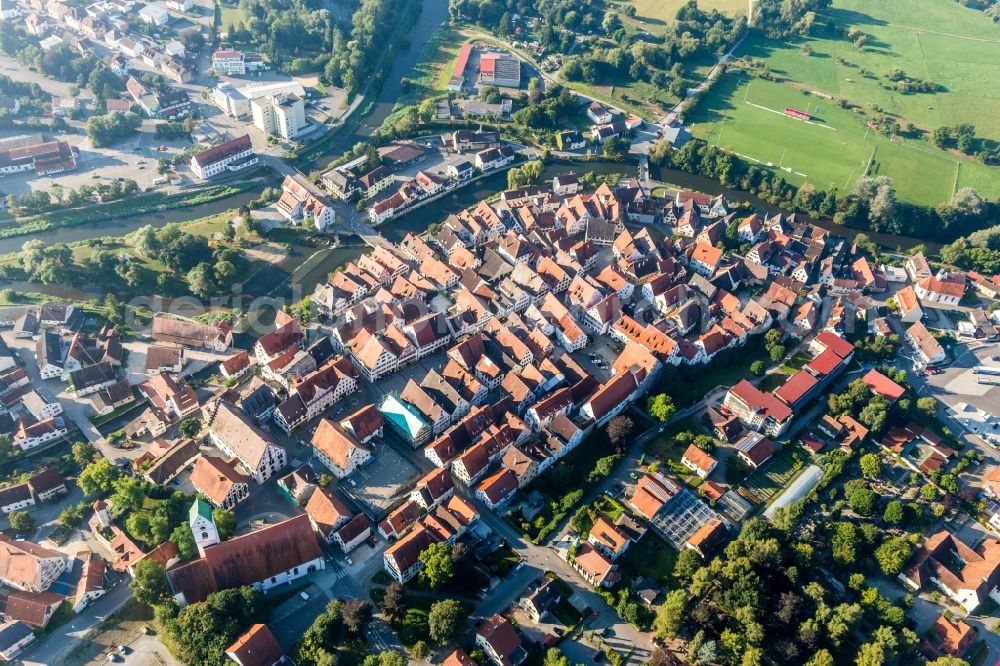 Aerial photograph Riedlingen - Old Town area and city center in Riedlingen in the state Baden-Wuerttemberg, Germany