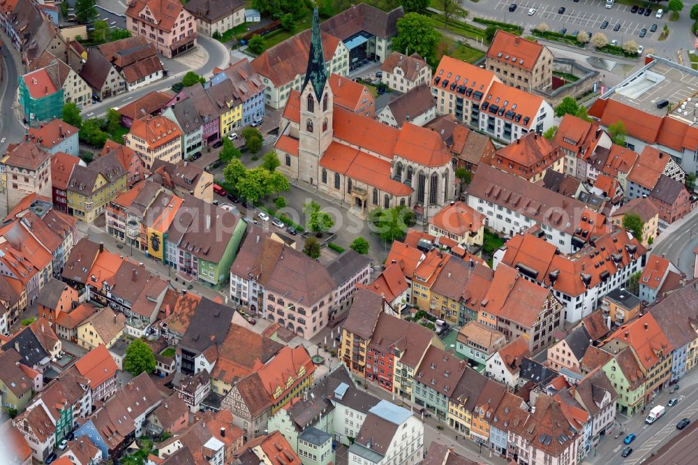 Rottweil from the bird's eye view: Old Town area and city center in Rottweil in the state Baden-Wurttemberg