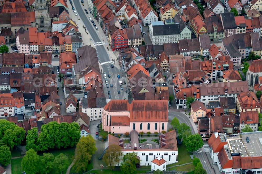 Aerial image Rottweil - Old Town area and city center in Rottweil in the state Baden-Wurttemberg