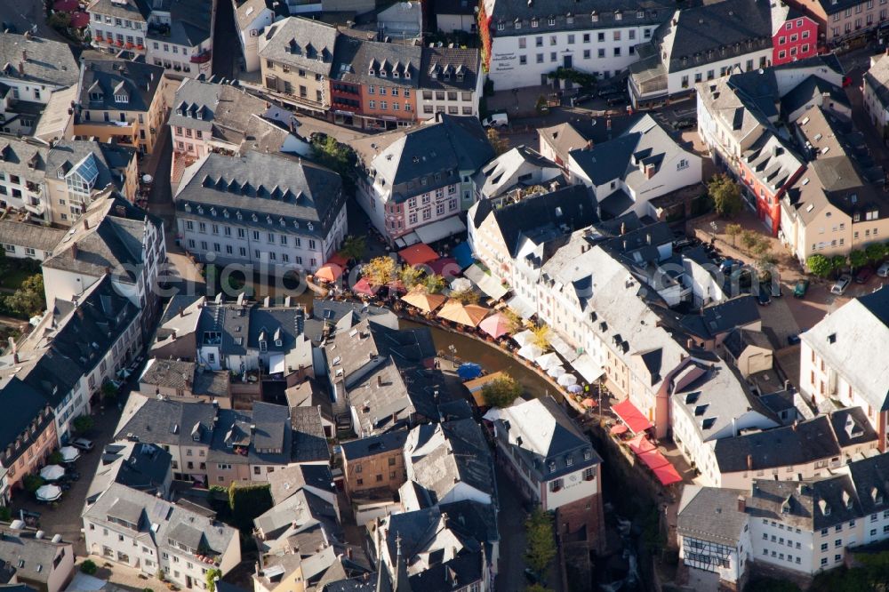 Saarburg from above - Old Town area and city center in Saarburg in the state Rhineland-Palatinate