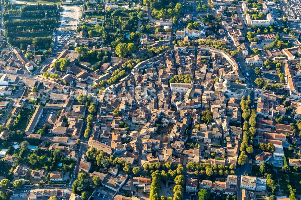 Saint-Remy-de-Provence from above - Old Town area and city center in Saint-Remy-de-Provence in Provence-Alpes-Cote d'Azur, France