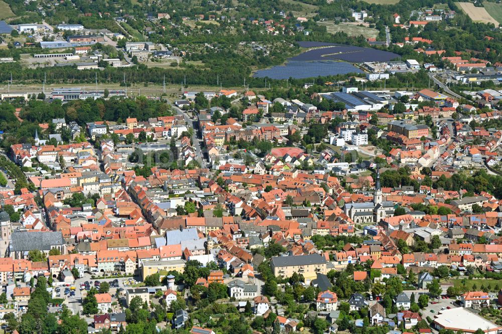 Aerial image Sangerhausen - Old Town area and city center in Sangerhausen in the state Saxony-Anhalt, Germany