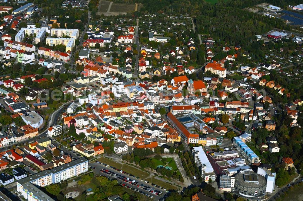 Aerial photograph Senftenberg - Old Town area and city center in Senftenberg in the state Brandenburg, Germany