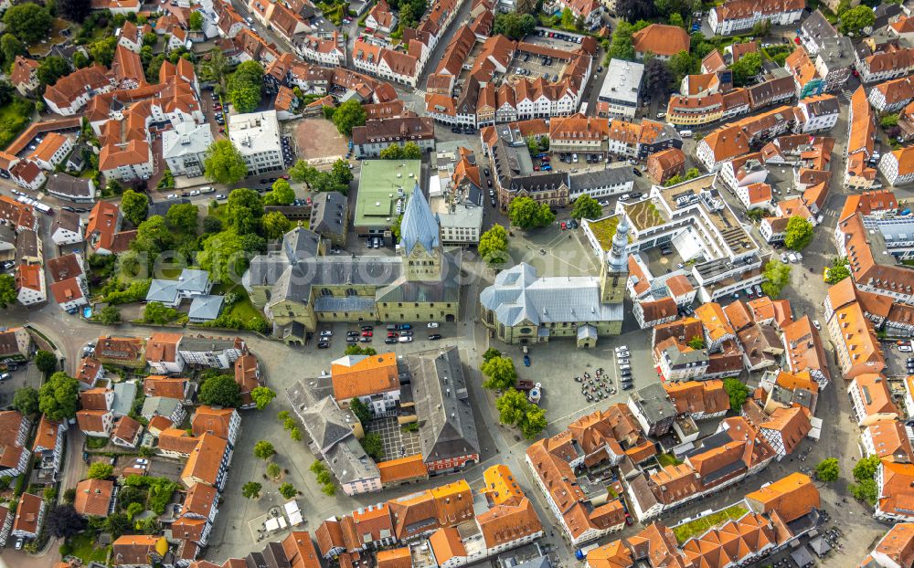 Aerial image Soest - Old Town area and city center in Soest in the state North Rhine-Westphalia, Germany