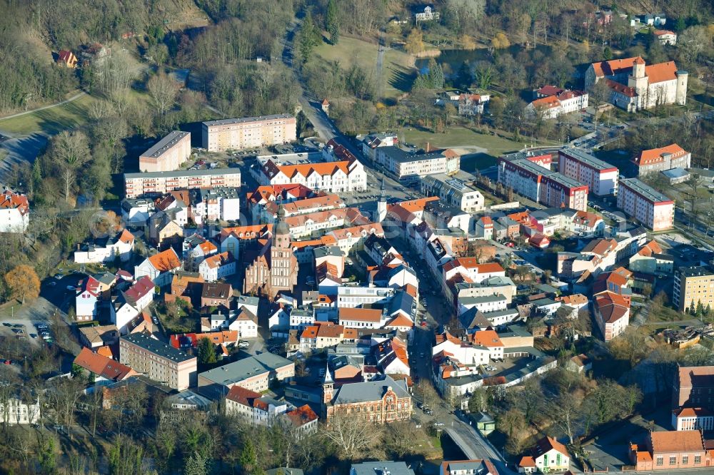 Aerial image Spremberg - Old Town area and city center in Spremberg in the state Brandenburg, Germany