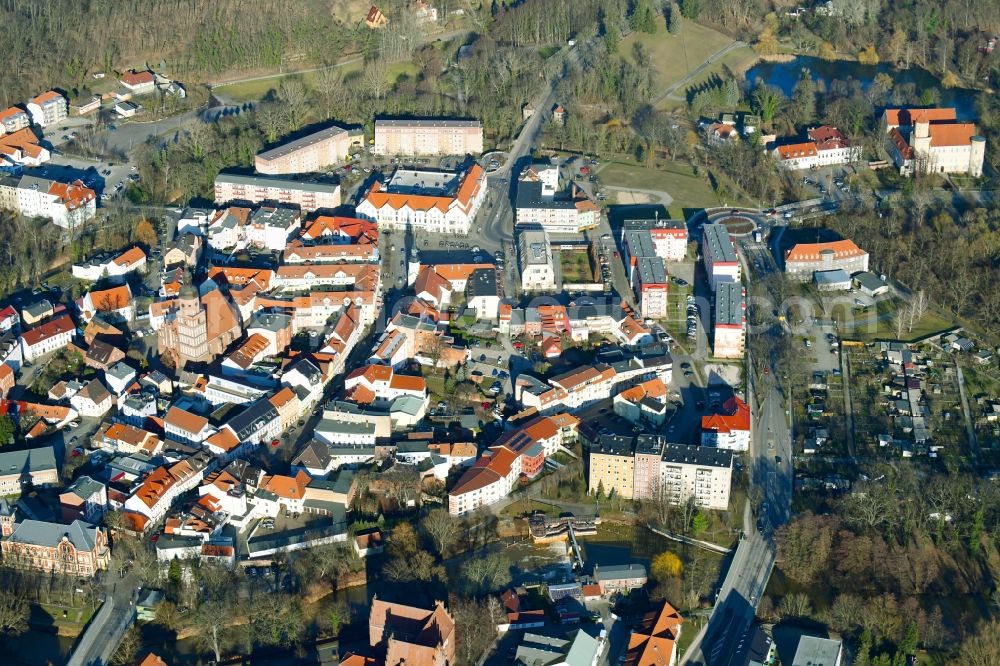 Aerial photograph Spremberg - Old Town area and city center in Spremberg in the state Brandenburg, Germany