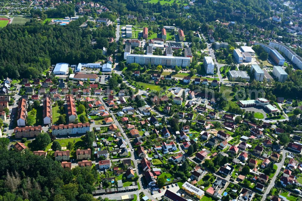 Aerial photograph Stadtroda - Old Town area and city center in Stadtroda in the state Thuringia, Germany