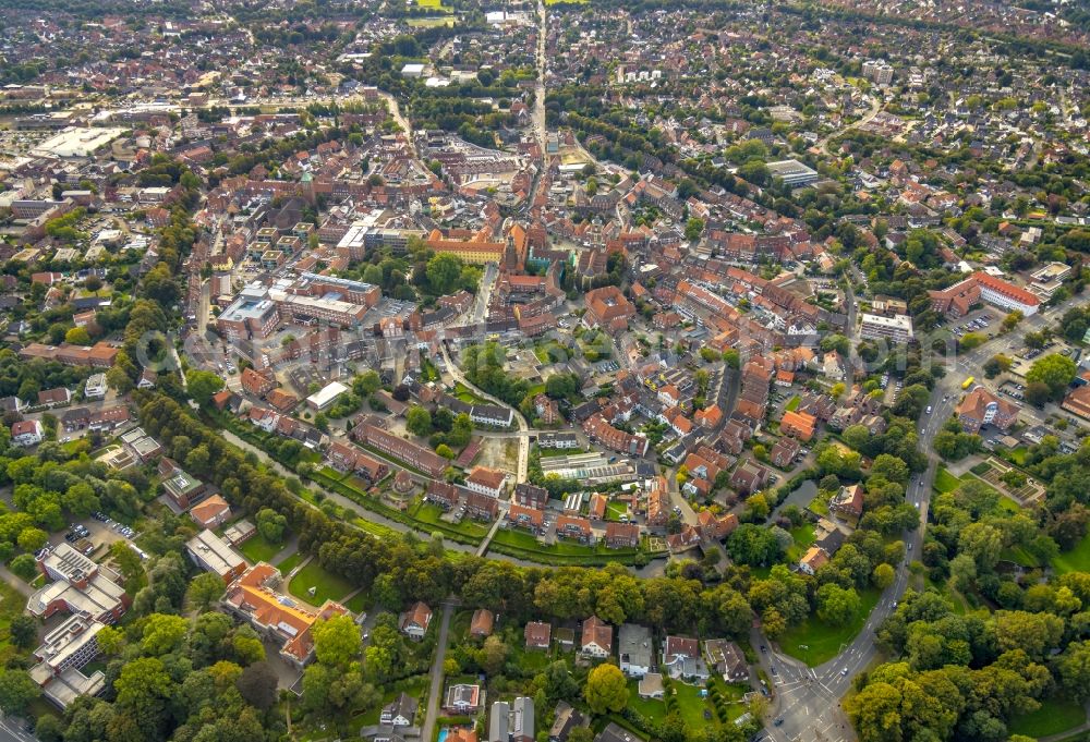 Aerial photograph Steinfurt - Old Town area and city center in Steinfurt in the state North Rhine-Westphalia, Germany