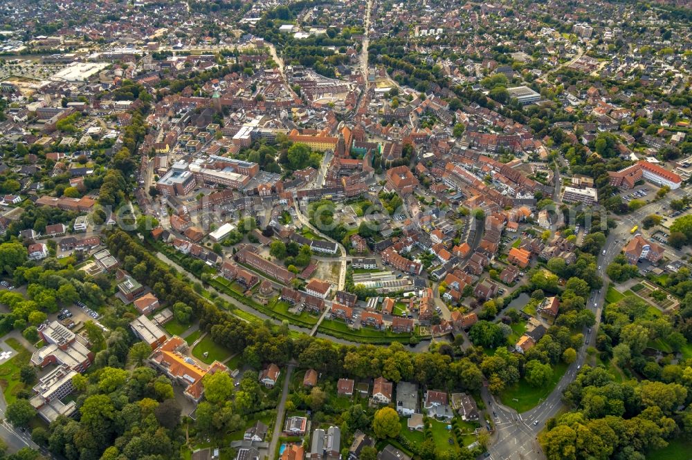 Steinfurt from above - Old Town area and city center in Steinfurt in the state North Rhine-Westphalia, Germany