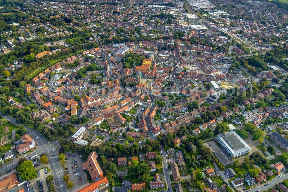 Aerial image Steinfurt - Old Town area and city center in Steinfurt in the state North Rhine-Westphalia, Germany