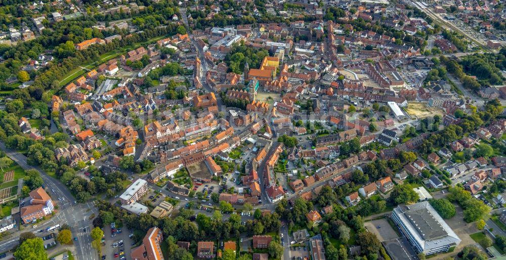 Aerial photograph Steinfurt - Old Town area and city center in Steinfurt in the state North Rhine-Westphalia, Germany