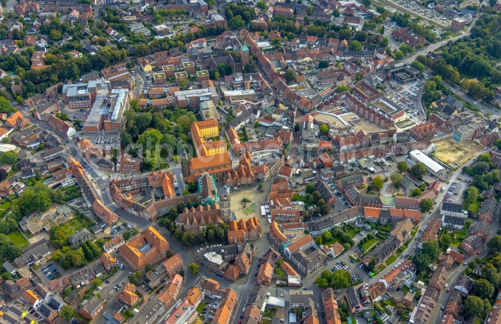 Aerial photograph Steinfurt - Old Town area and city center in Steinfurt in the state North Rhine-Westphalia, Germany
