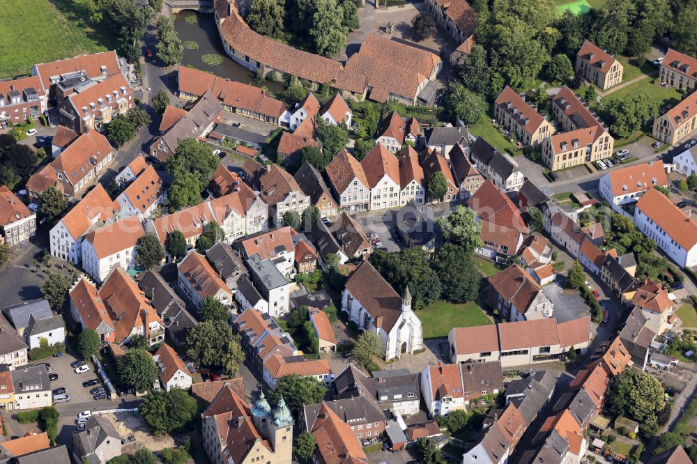 Steinfurt from above - Old Town area and city center in Steinfurt in the state North Rhine-Westphalia, Germany