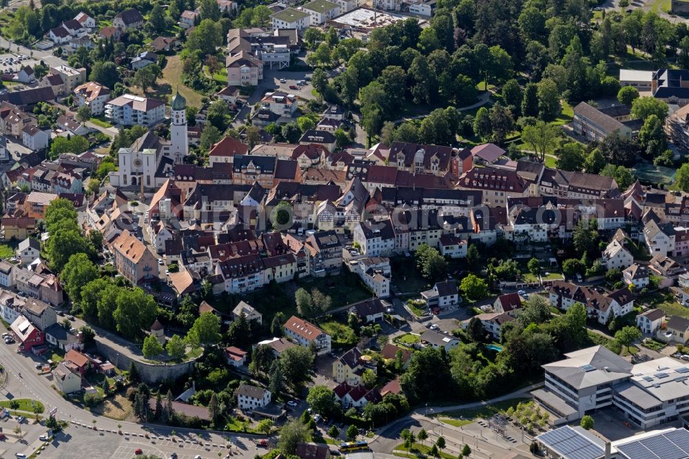 Stockach from the bird's eye view: Old Town area and city center in Stockach in the state Baden-Wuerttemberg, Germany