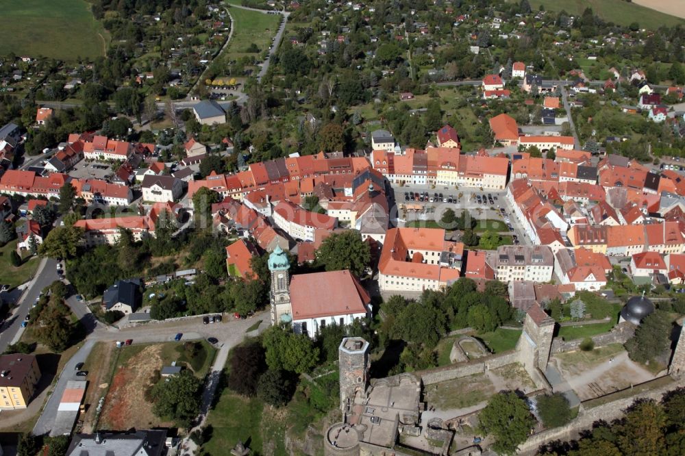 Aerial photograph Stolpen - Old Town area and city center in Stolpen in the state Saxony, Germany