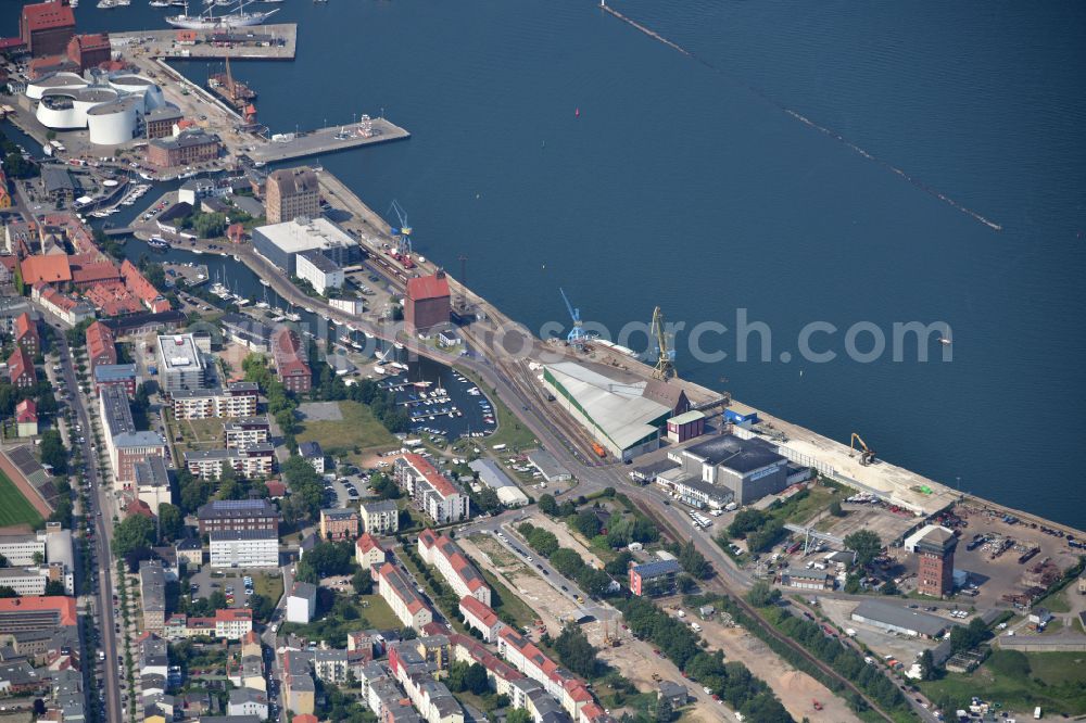 Hansestadt Stralsund from above - Old town area and city center with the St. Nikolai Church on the Alter Markt in Stralsund in the state Mecklenburg - Western Pomerania, Germany