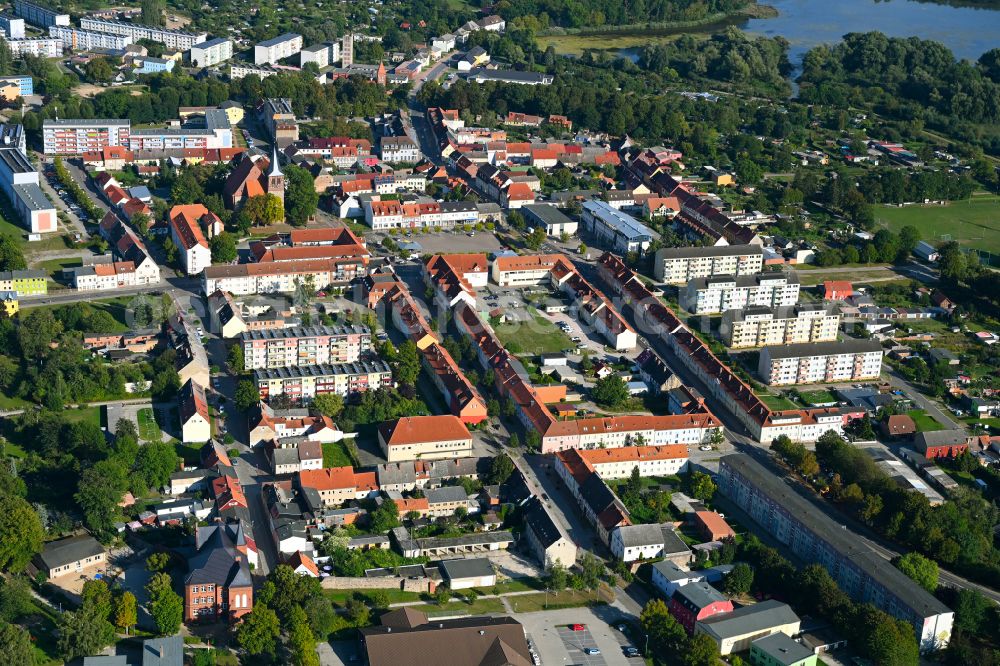 Aerial photograph Strasburg (Uckermark) - Old Town area and city center in Strasburg (Uckermark) in the state Mecklenburg - Western Pomerania, Germany