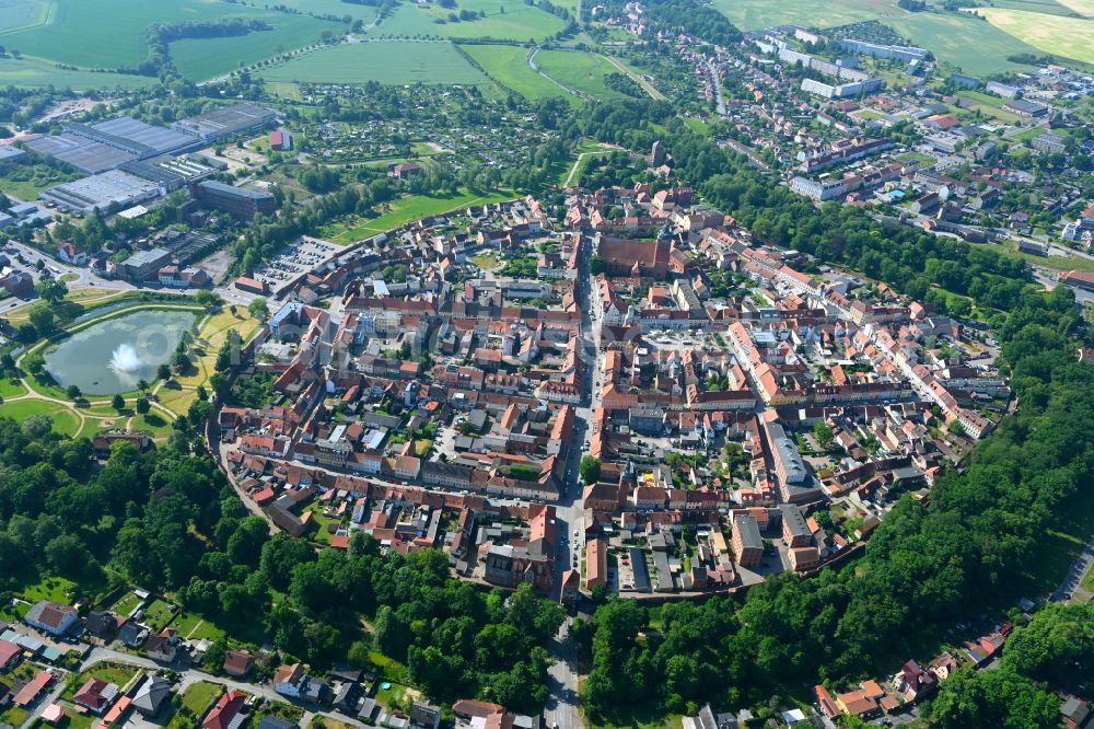 Aerial image Sudrowshof - Old Town area and city center in Sudrowshof in the state Brandenburg, Germany