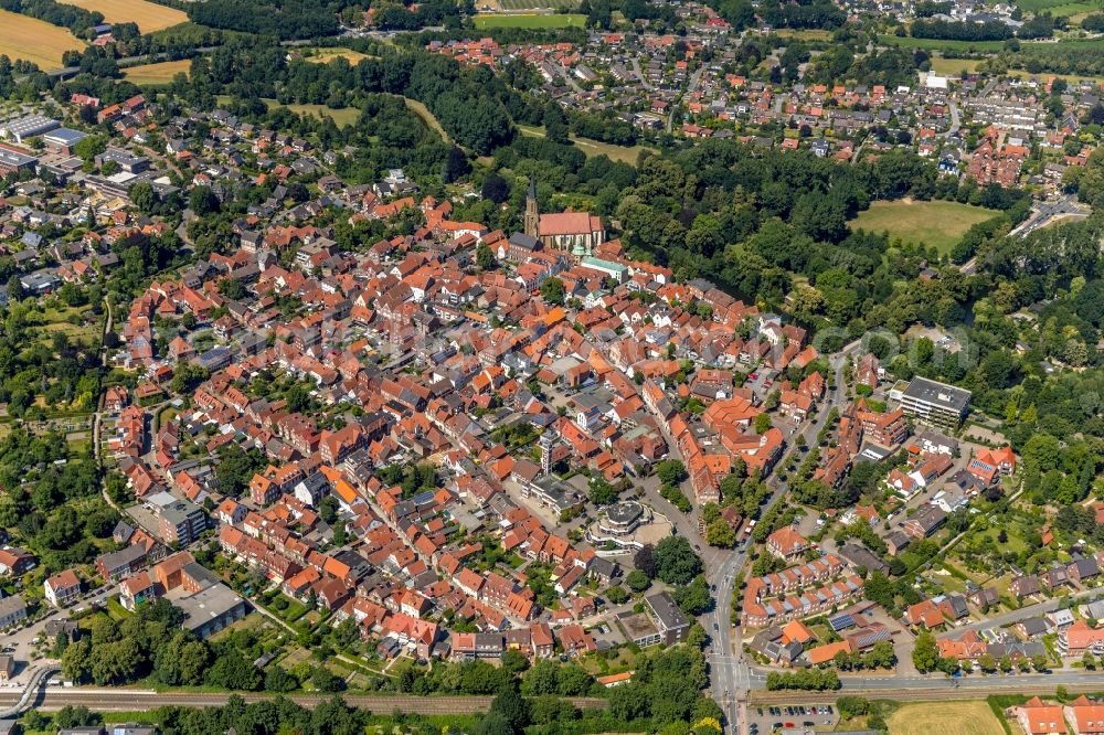 Aerial photograph Telgte - Old Town area and city center in Telgte in the state North Rhine-Westphalia, Germany