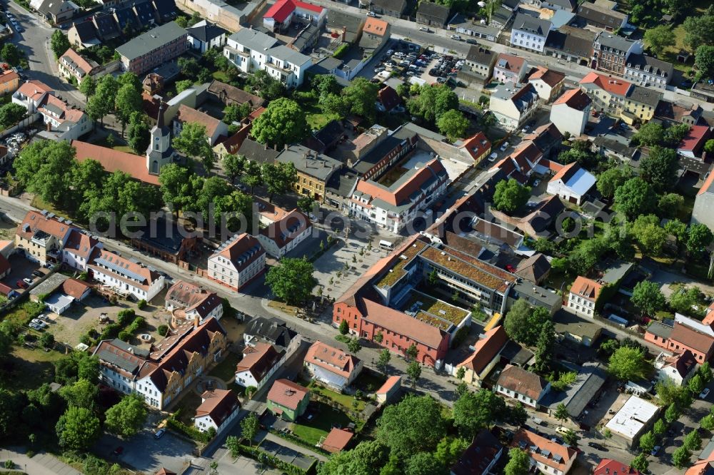 Aerial photograph Teltow - Old Town area and city center in Teltow in the state Brandenburg, Germany