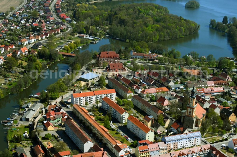 Aerial image Templin - Old Town area and city center in Templin in the state Brandenburg, Germany