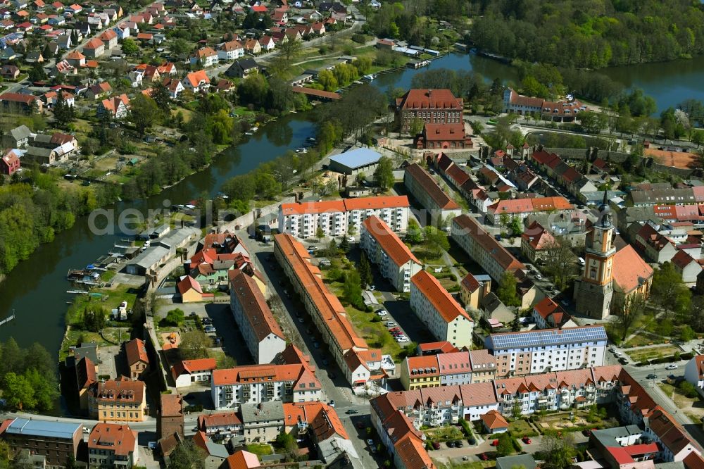 Aerial photograph Templin - Old Town area and city center in Templin in the state Brandenburg, Germany