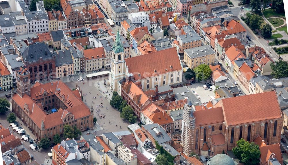 Torun from above - Old Town area and city center in Torun in Kujawsko-Pomorskie, Poland