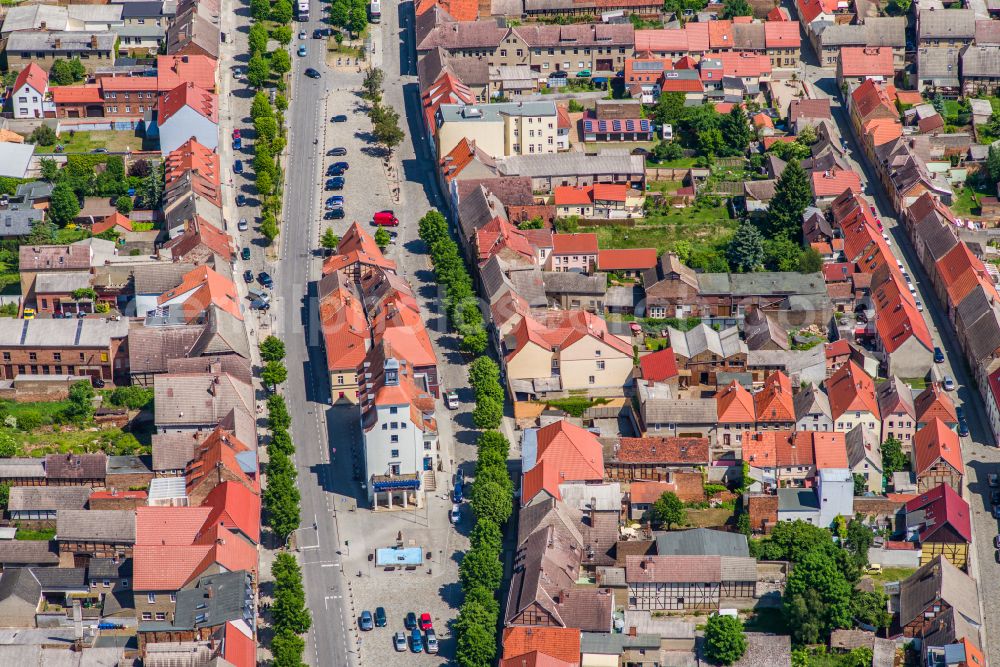 Treuenbrietzen from above - Old Town area and city center in Treuenbrietzen in the state Brandenburg, Germany