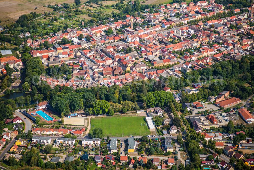 Aerial image Treuenbrietzen - Old Town area and city center in Treuenbrietzen in the state Brandenburg, Germany