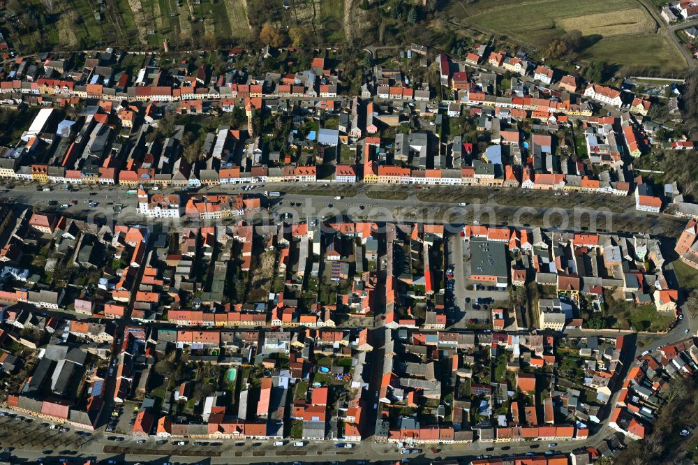 Aerial image Treuenbrietzen - Old Town area and city center in Treuenbrietzen in the state Brandenburg, Germany