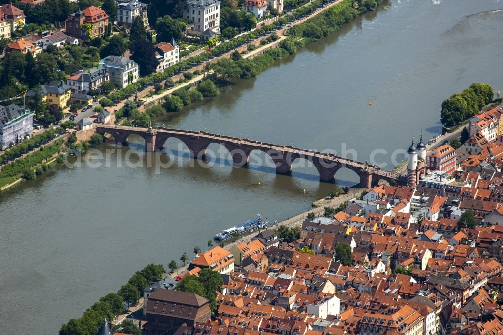 Heidelberg from above - Old Town area and city center in Heidelberg in the state Baden-Wuerttemberg