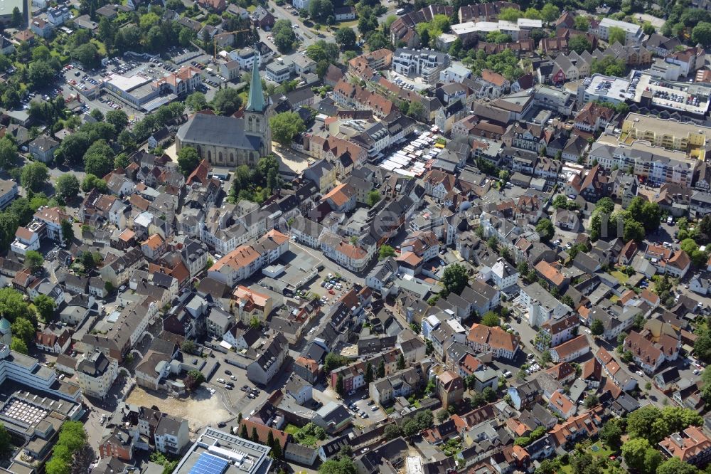 Aerial image Unna - Old Town area and city center in Unna in the state North Rhine-Westphalia